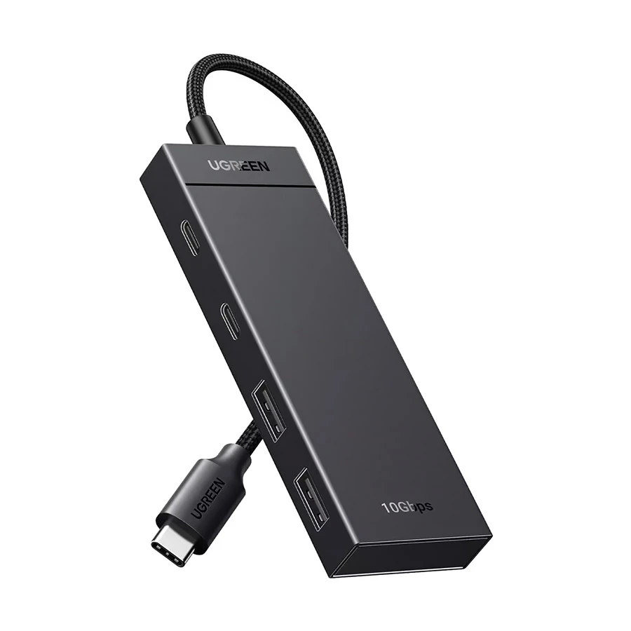 UGREEN CM806 (35583) Type-C Male to Dual USB & Dual Type-C Female Black Hub