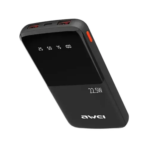 Awei P10K 10000mah 22.5W Fast Charging Digital Display Power Bank 