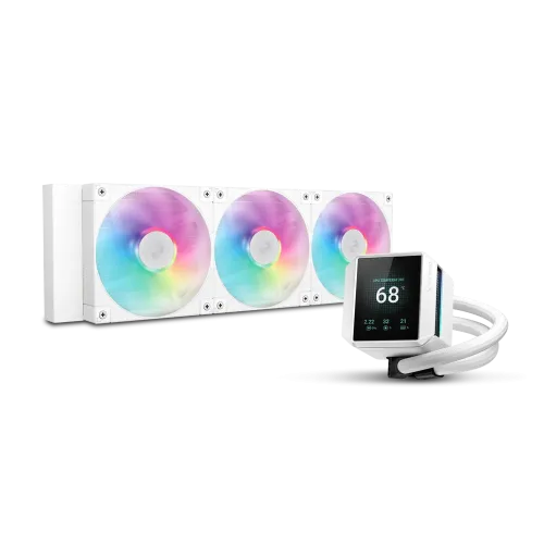 DeepCool MYSTIQUE 360 WH ARGB 360mm Liquid CPU Cooler with LCD Screen 