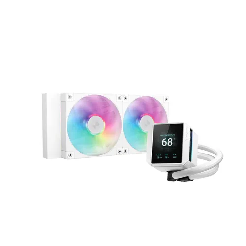 DeepCool MYSTIQUE 240 WH ARGB 240mm Liquid CPU Cooler With Display 