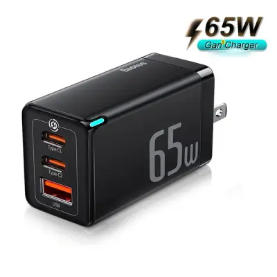 Baseus CCGAN65C5 GaN5 Pro 65W Fast Charging Adapter With USB C to C 100W Cable
