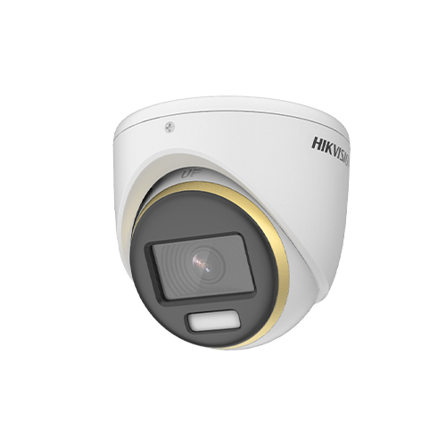 Hikvision 2MP ColorVu Dome20 MTR IR Distance, Lens 2.8 MM With Built In Mic (Metal)#DS-2CE70DF3T-MFS