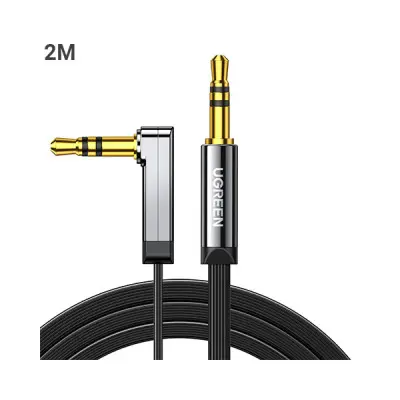 UGREEN AV119 (10599) 3.5mm 90 Degree Right Angle Extension Cable - 2M