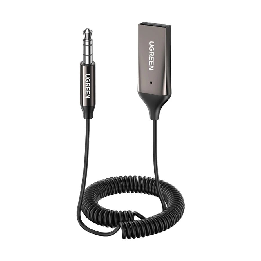 UGREEN 70601 Bluetooth Car Receiver Aux With Mic Space Gray Audio Converter # 70601