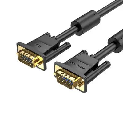 VENTION DAEBJ VGA(3+6) Male to Male Cable with ferrite cores 5M Black