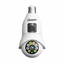 CHAMPION 3MP Wifi Bulb PTZ Dual Lens Camera(IPC-V380-SQ005-W-3MP)