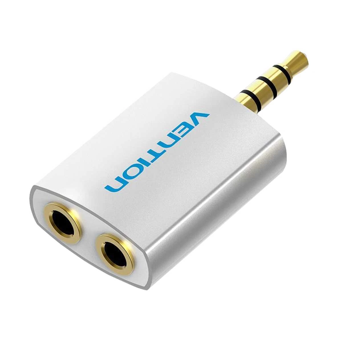 VENTION BDAW0 4 Pole 3.5mm Male to 2*3.5mm Female Audio Splitter Silvery