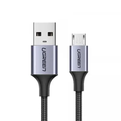UGREEN US290 (60148) USB 2.0 A to Micro USB Cable Nickel Plating Aluminum Braid 2m (Black)