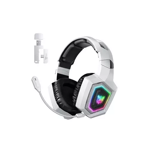 Onikuma GT806 Three Mode Wireless Gaming White Headphone